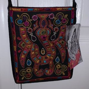 Hand-Embroidered Crossbody Bag